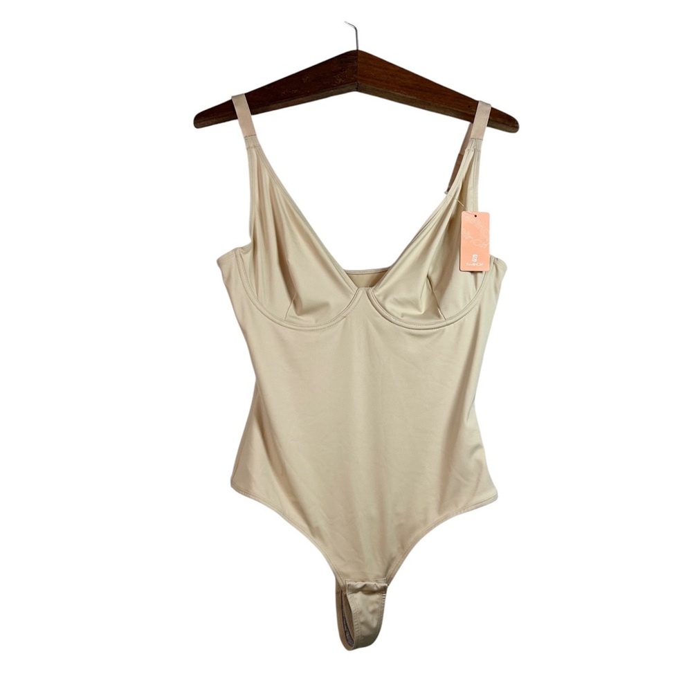 FeelinGirl Shapewear Bodysuit Tummy Control Slim Body Shaper Deep V-Neck NWT L
